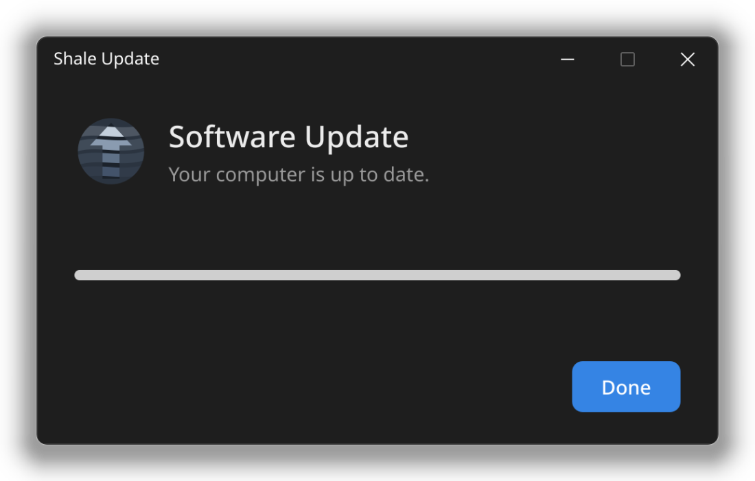 Software Update saying Your computer is up to date, with a Done button